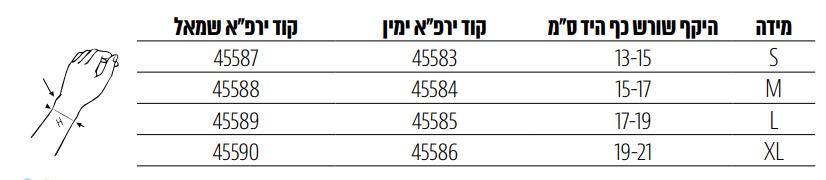 חבק שורש כף יד עם סיליקון - Support Wrist Activemed