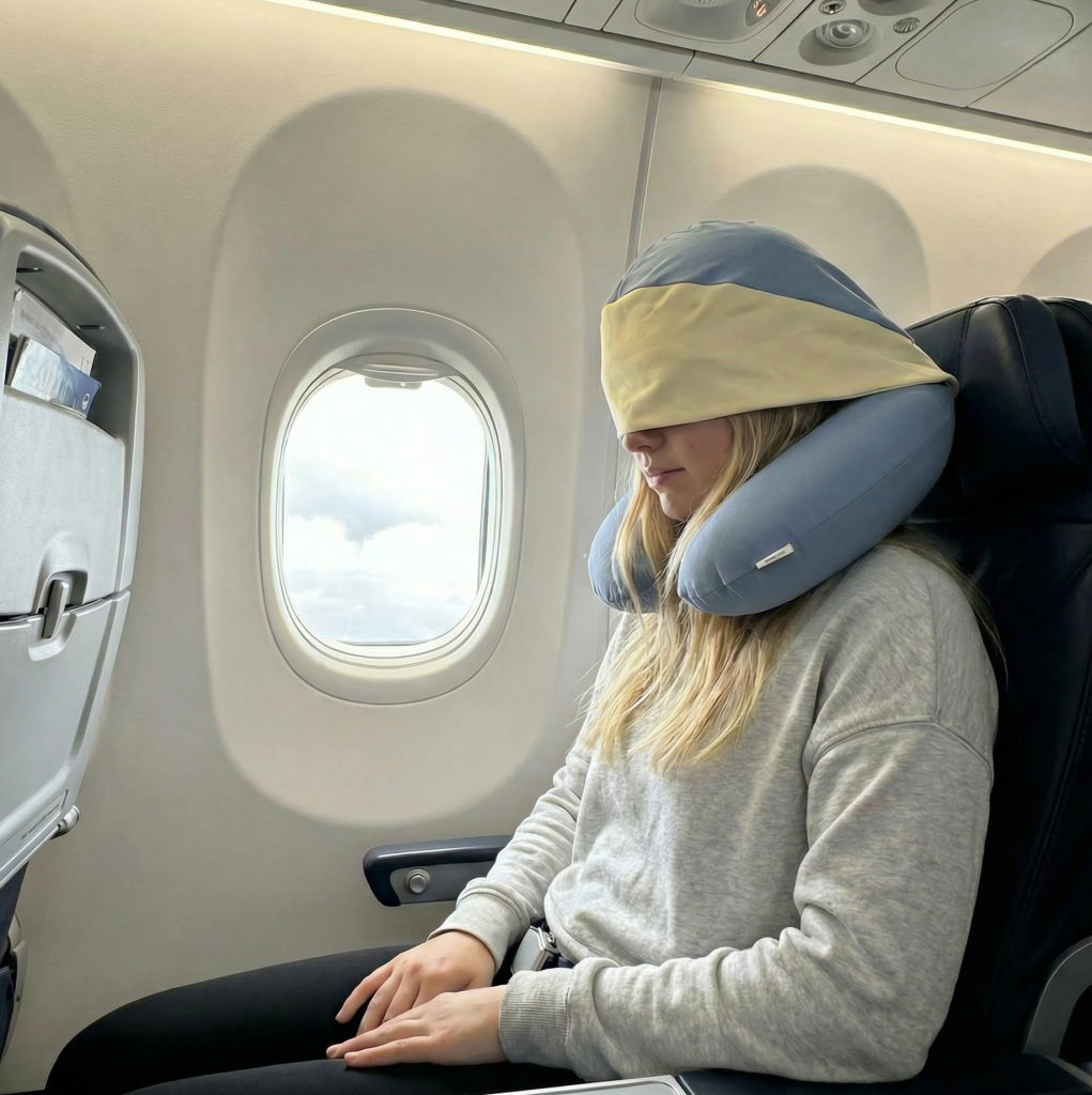 כרית טיסה מתקפלת