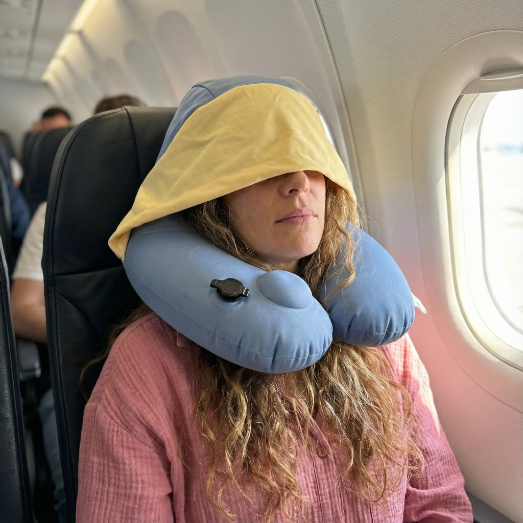 כרית טיסה מתקפלת